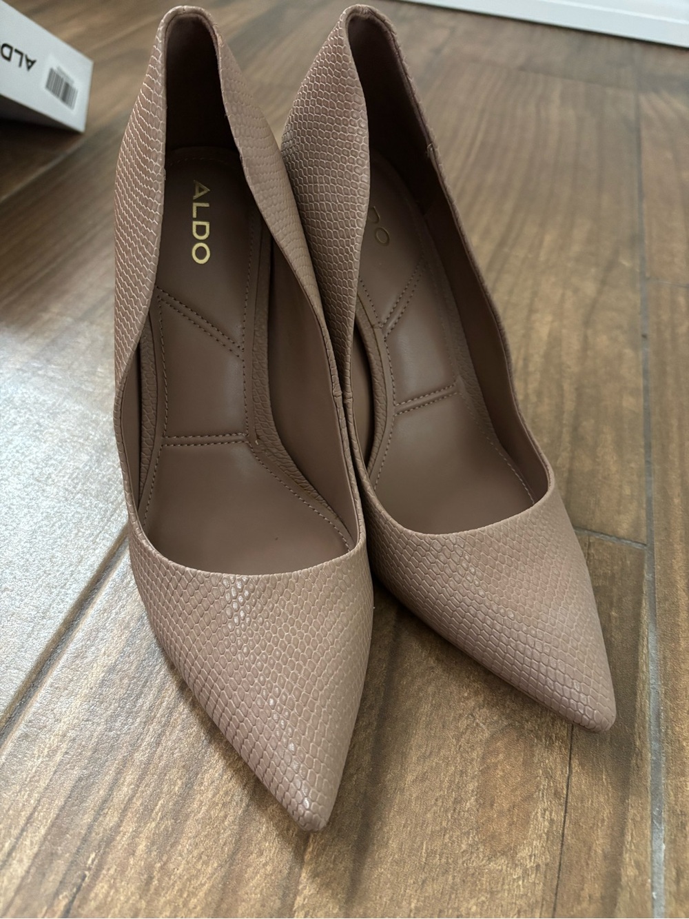 Aldo Textured Nude Pointed-Toe Stiletto Pumps - Picture 7 of 11
